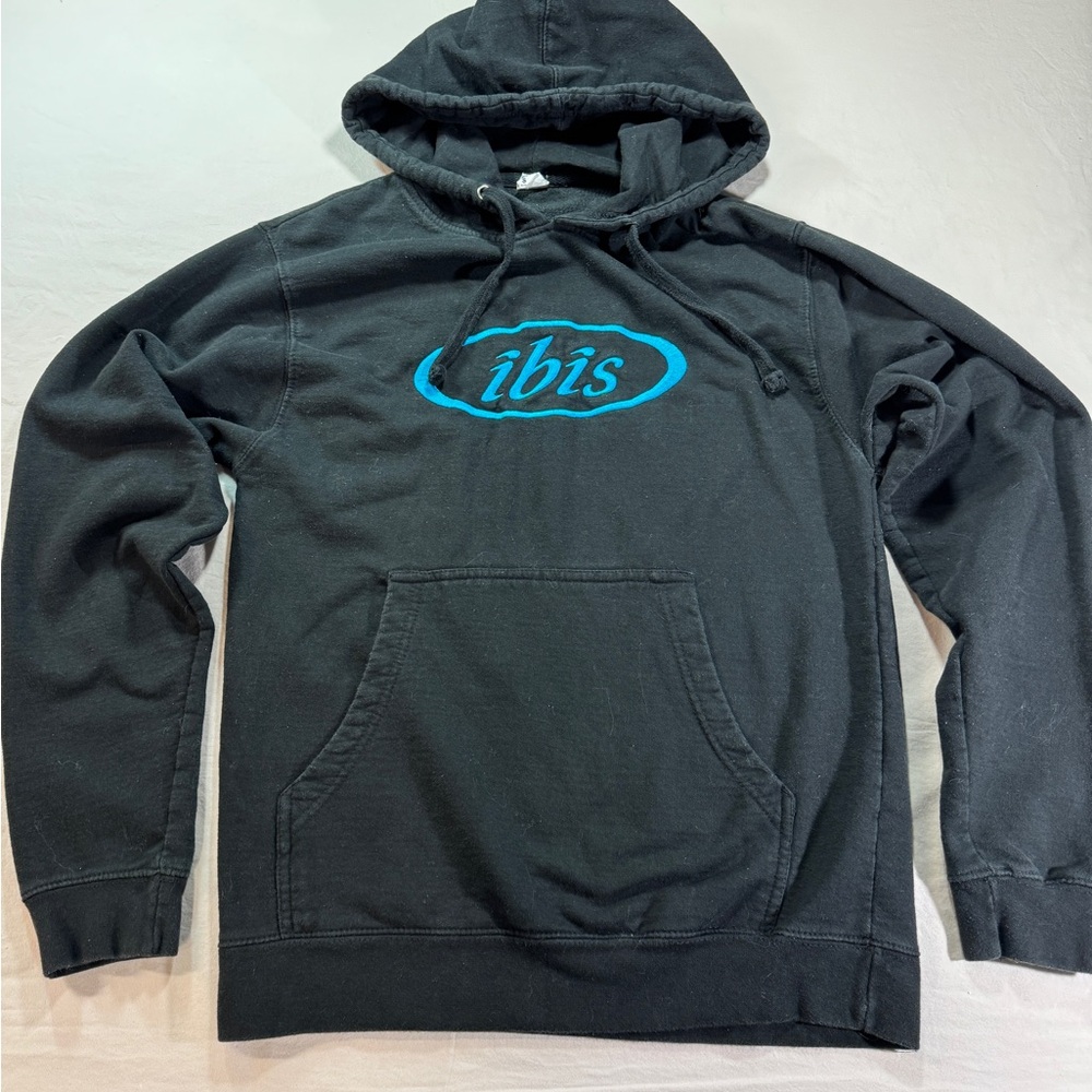 Ibis Bicycles  Logo Hoodie Black/Blue Embroidered - small